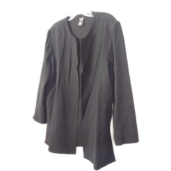 Eileen Fisher 100% wool black cardigan size M - Picture 2 of 4